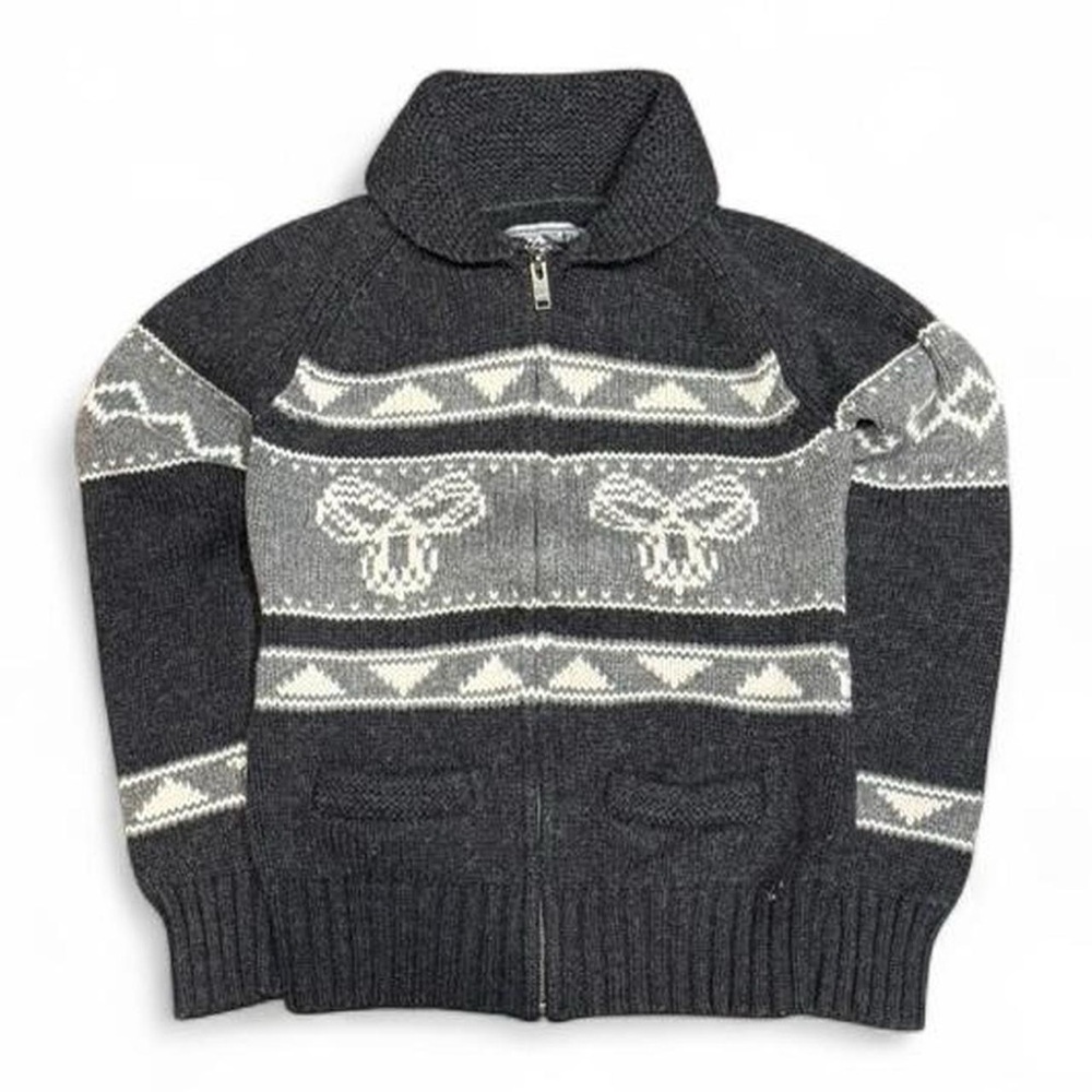 Y2K TNA Wool Pullover Mockneck Zip Up Sweater